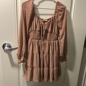 Long sleeve dotted sundress!